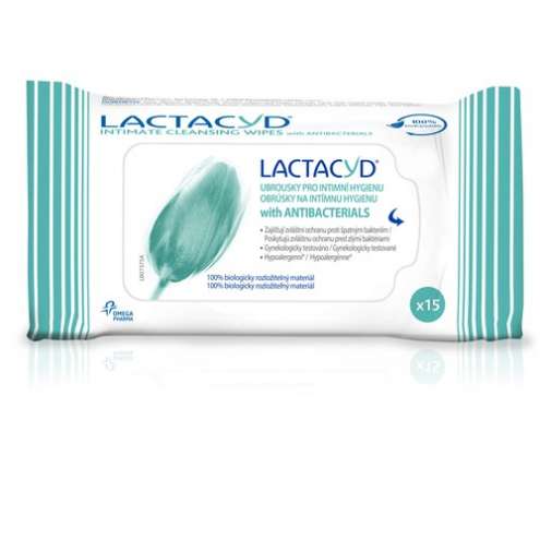 LACTACYD антибактериальные салфетки для интимной гигиены, 15 штук